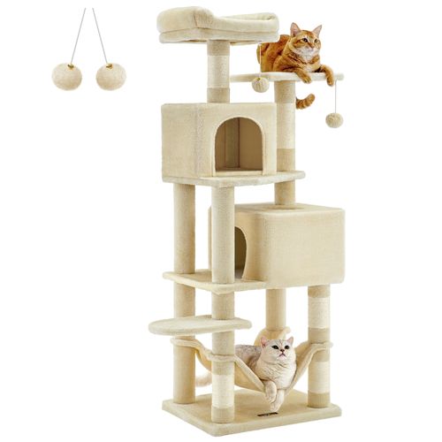 Feandrea キャットタワー 猫タワー スリム 大型猫 多頭飼い