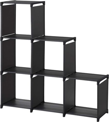 SONGMICS オープンシェルフ 本棚 6段 大容量 整理棚 組み立て式 衣類