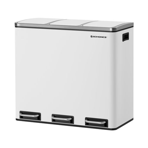 SONGMICS ゴミ箱 ダストボックス ペダル式 3分別 3×18L インナー